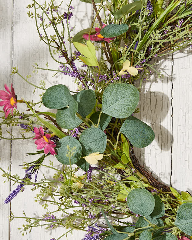 Purple Daisy & Lavender Meadow Wreath