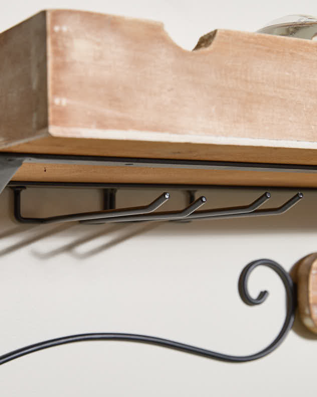 Rustic Bottle & Glass Shelving Unit