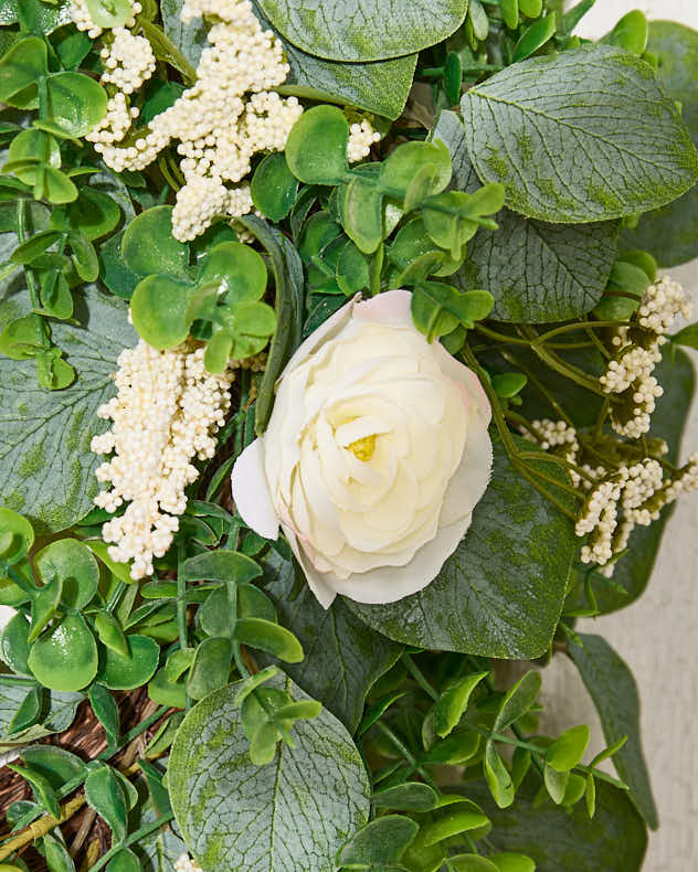 White Rose & Eucalyptus Spring Wreath