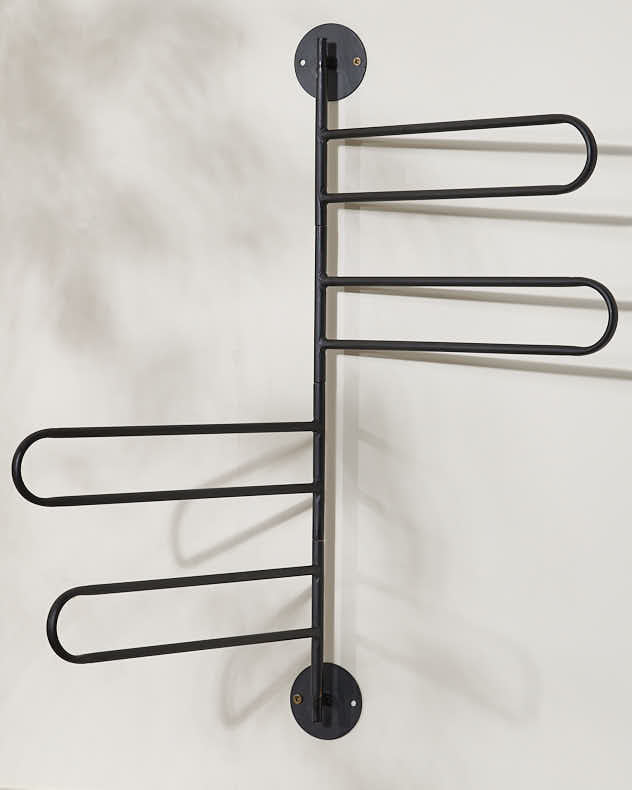 Cast Iron Towel Rack in Black