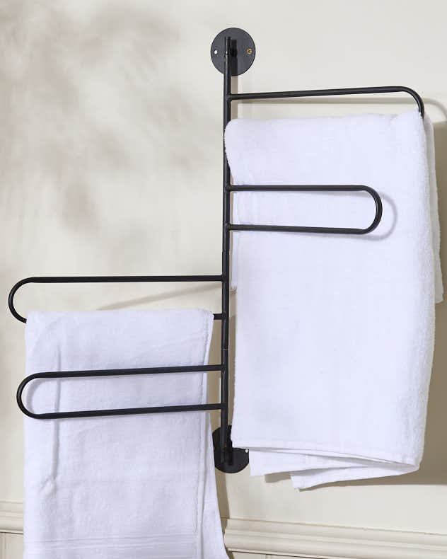 Cast Iron Towel Rack in Black