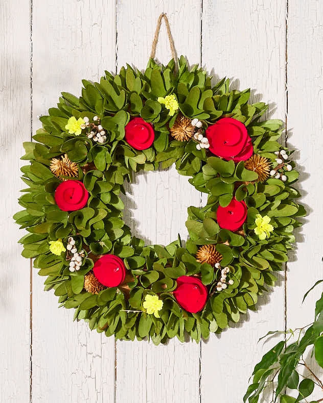 Red Rose & Yellow Buttercup Spring Wreath