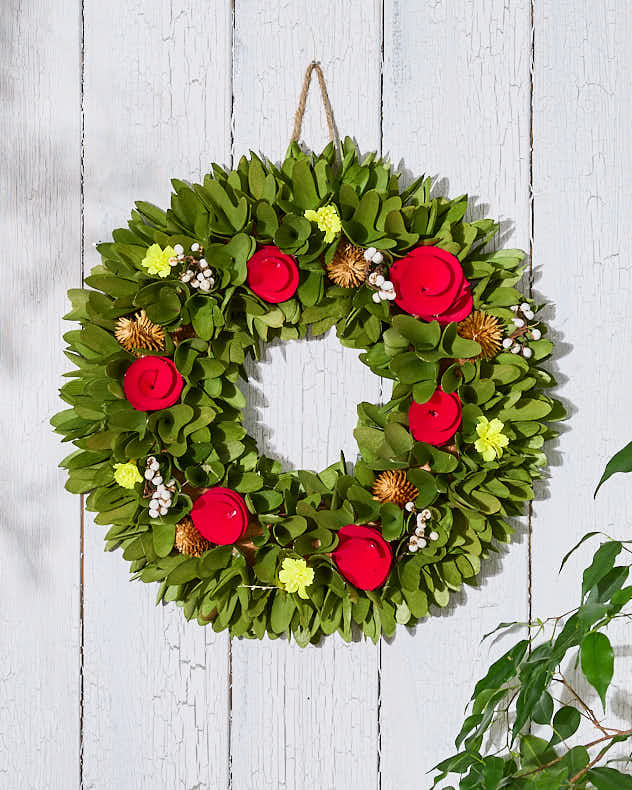 Red Rose & Yellow Buttercup Spring Wreath