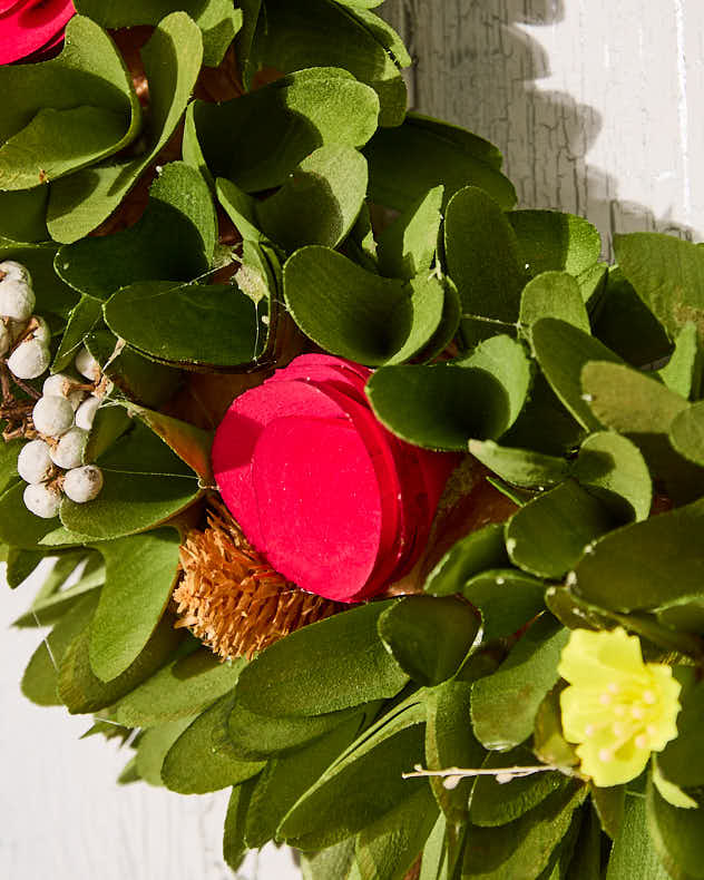 Red Rose & Yellow Buttercup Spring Wreath