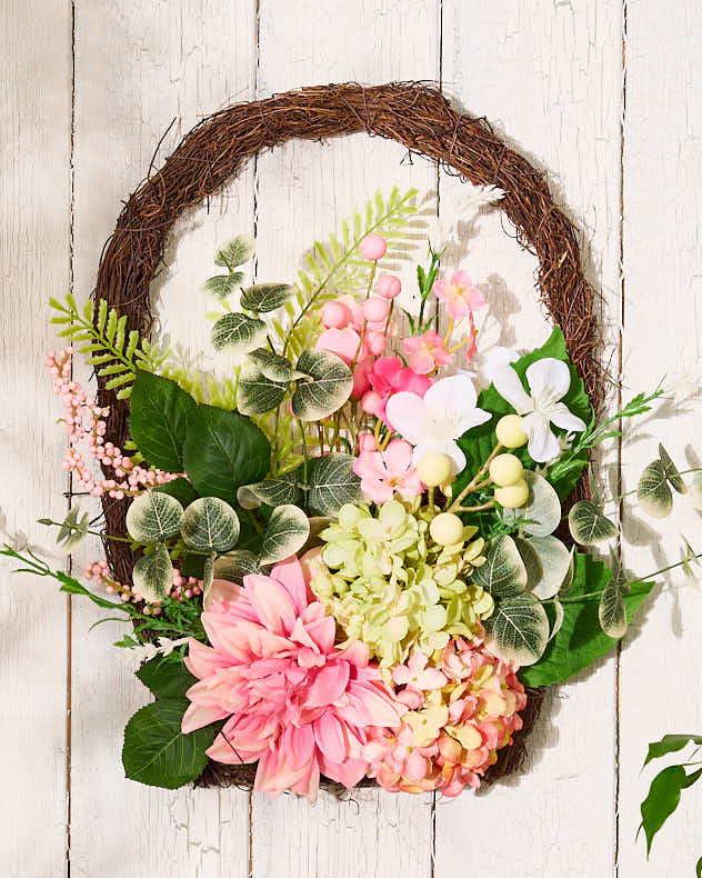 Pink Spring Floral Door Decoration