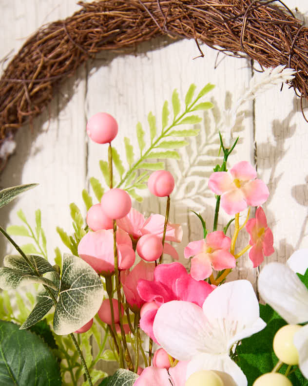 Pink Spring Floral Door Decoration