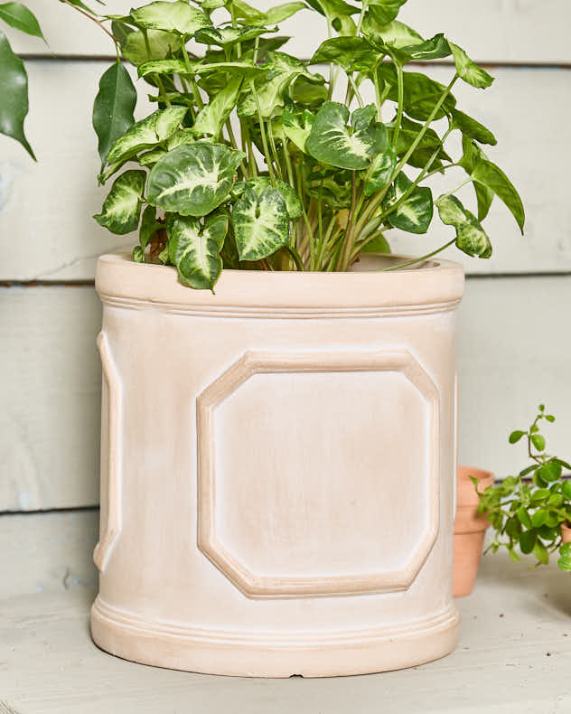 Set of 2 Light Beige Terracotta Plant Pots