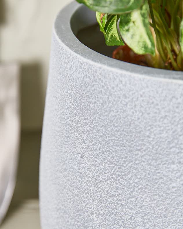 Grey Clay Textured Plant Pot