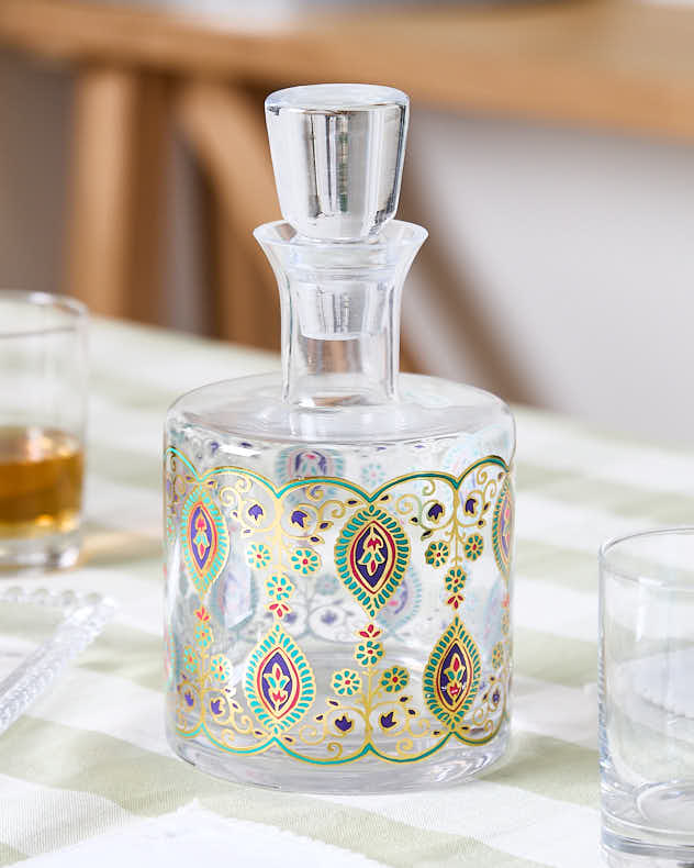 Ornate Leaf Glass Decanter