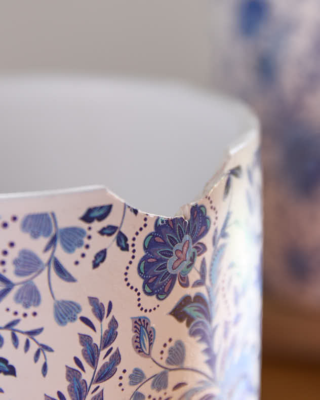 Set of Two Blue China Ceramic Planters