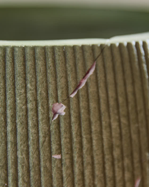 Small Green Pre-loved Etched Planter