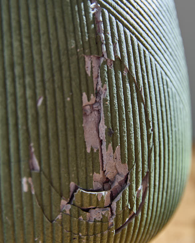 Small Green Pre-loved Etched Planter