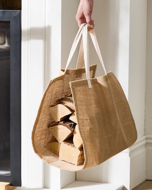 Brown Hessian Log Storage Bag