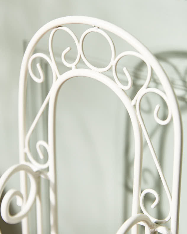 White Scrollwork Toilet Roll Stand