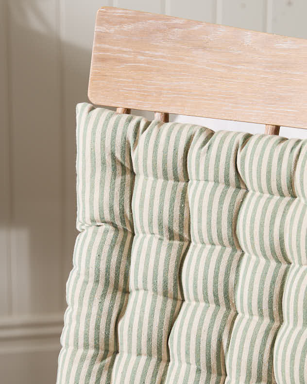 Green Striped Spring Garden Cushion