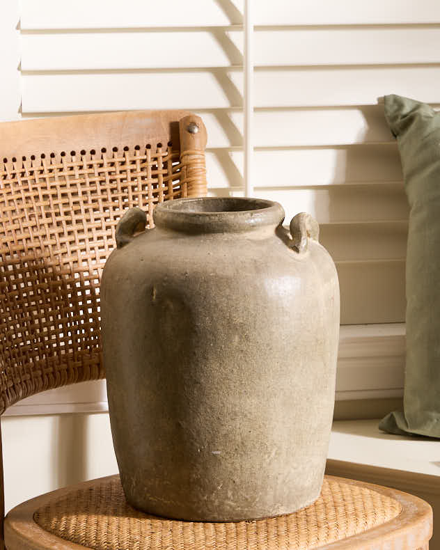 Brown Stone Distressed Vase