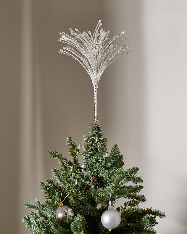 Silver Spray Christmas Tree Topper