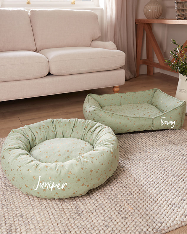 Personalised Mint Star Pet Bed