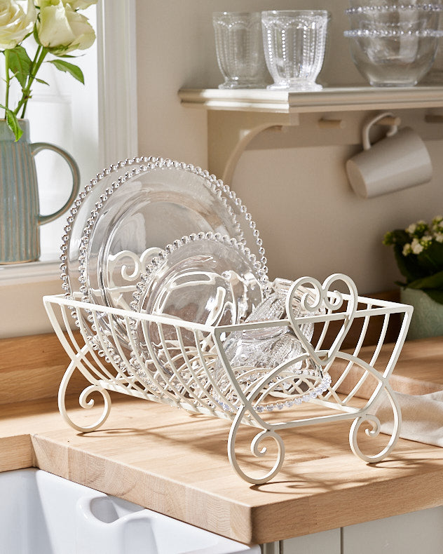 Cream Recycled Iron Dish Racks - Country Cream Dish Drainer