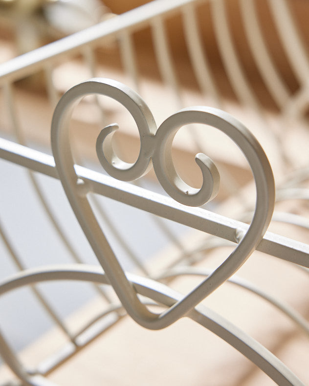 Cream metal dish drainer sale