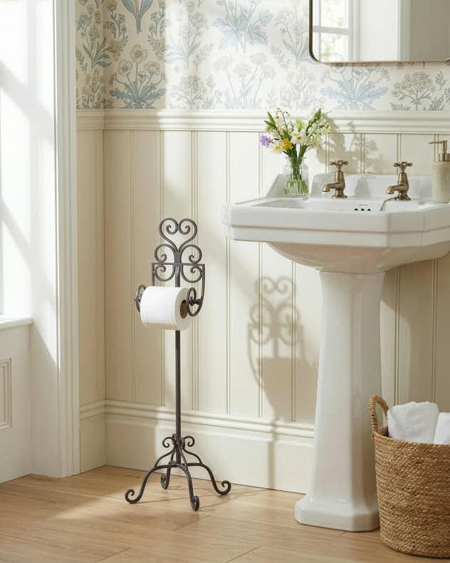Freestanding Heart Toilet Roll Holder