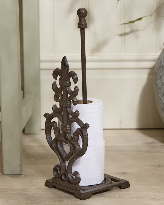 Brown Recycled Iron Toilet Roll Holders - Period Style Toilet Roll Holder