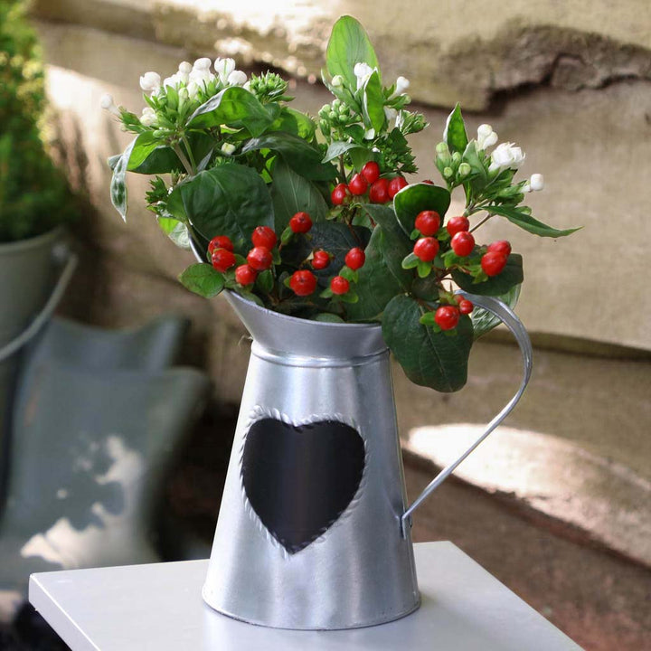 Romantic Heart Metal Jug Vase
