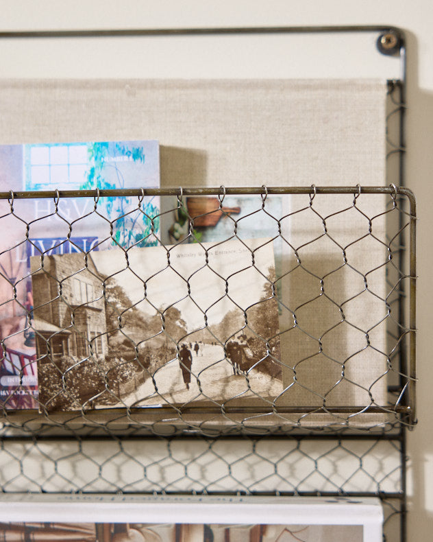 Wall Mounted Black Wire Magazine Rack