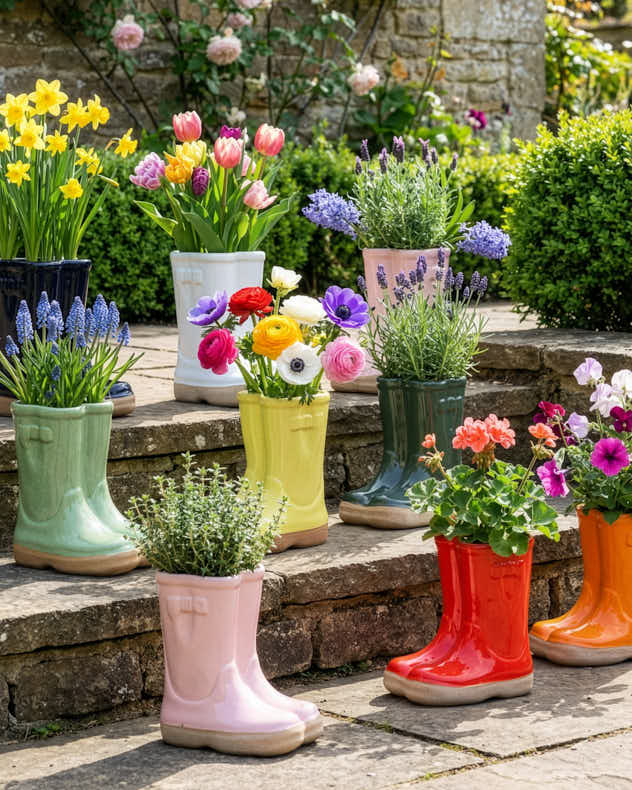 Small Wellington Boot Planter Collection