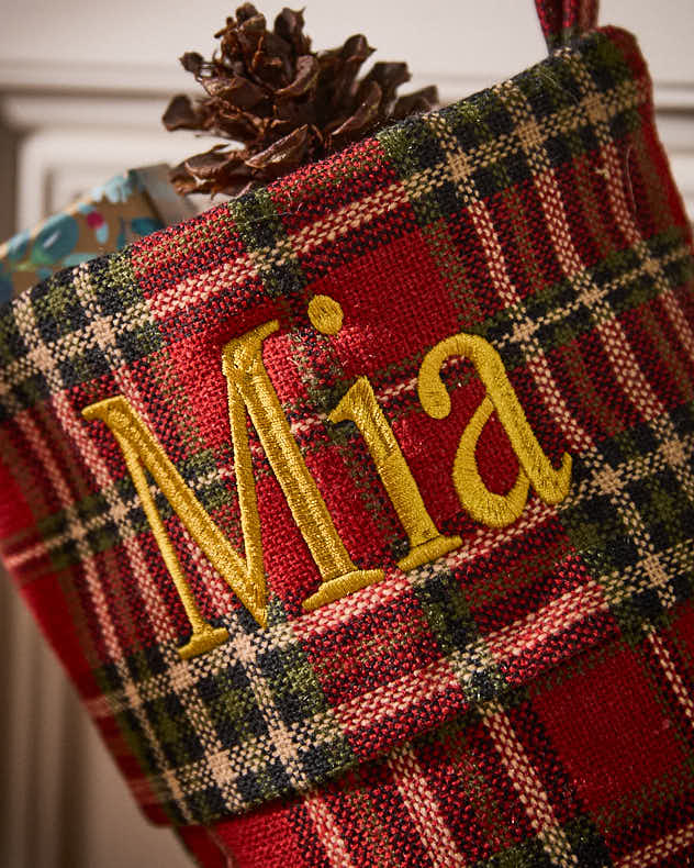 Personalised Red Tartan Stocking
