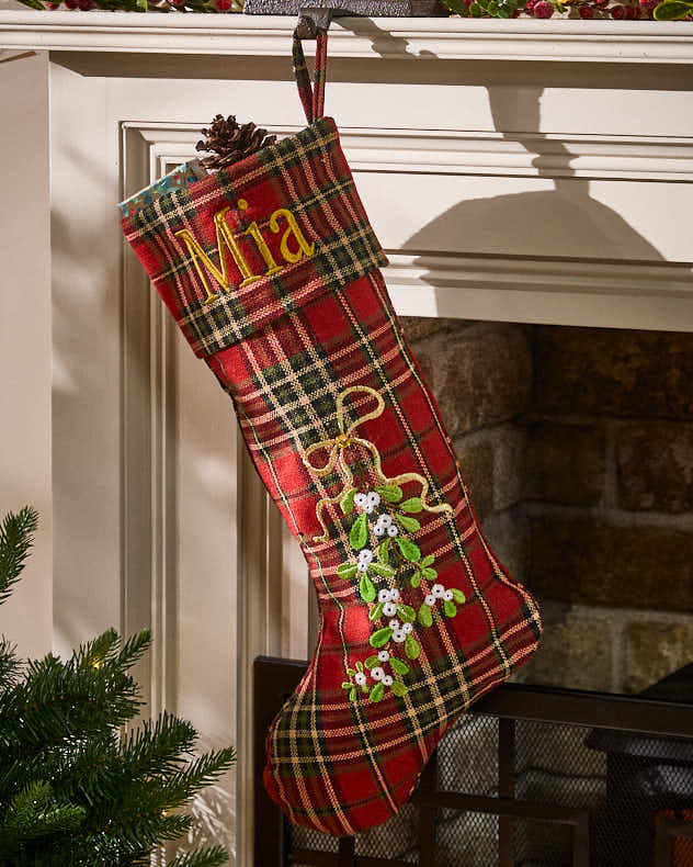 Personalised Red Tartan Stocking