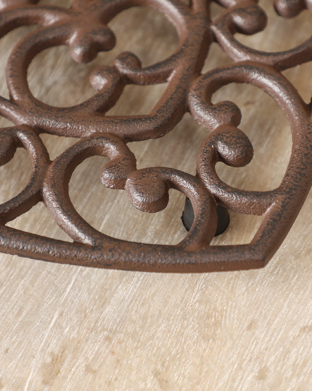 Heart Shaped Cast Iron Trivet