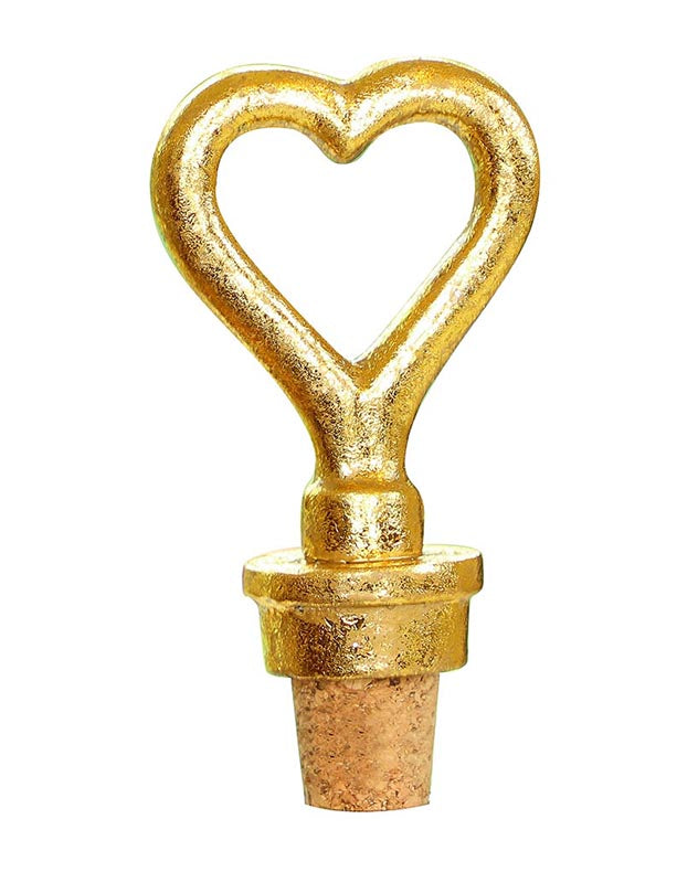 Gold Heart Bottle Stopper