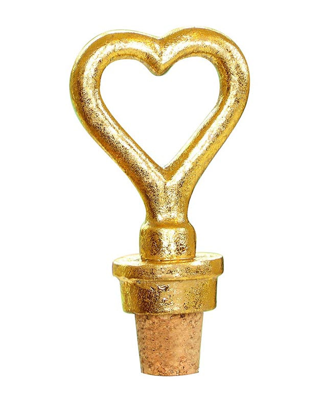 Bottle Stoppers - Gold Heart Bottle Stopper