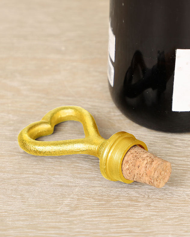 Bottle Stoppers - Gold Heart Bottle Stopper