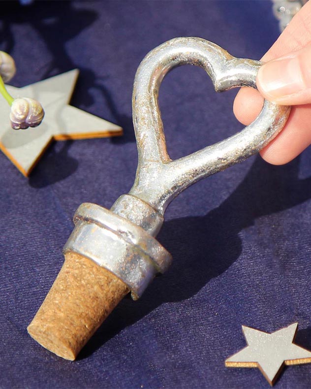 Valentine's Silver Heart Bottle Stopper