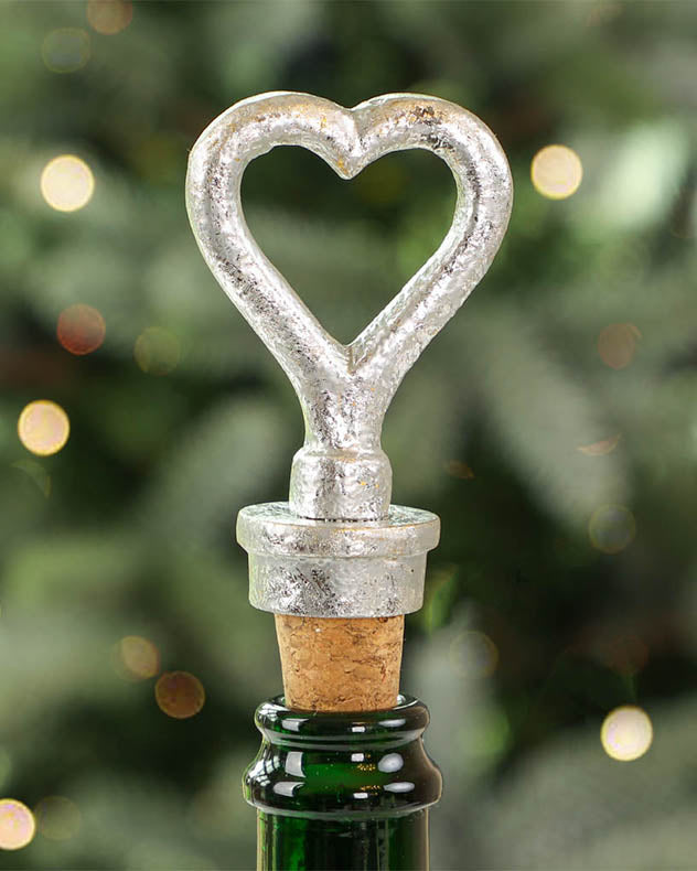 Silver Heart Bottle Stopper