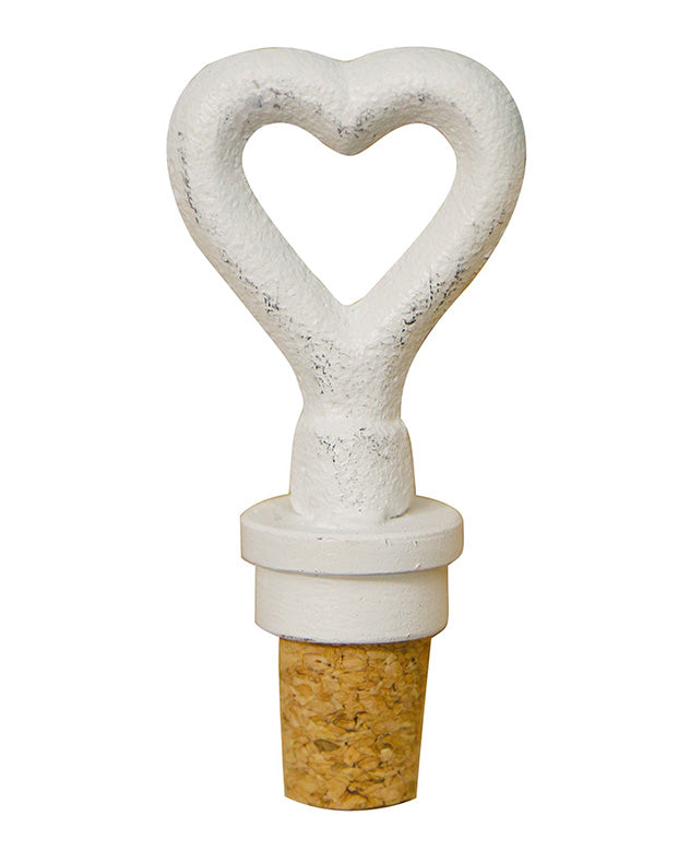Bottle Stoppers - White Heart Bottle Stopper