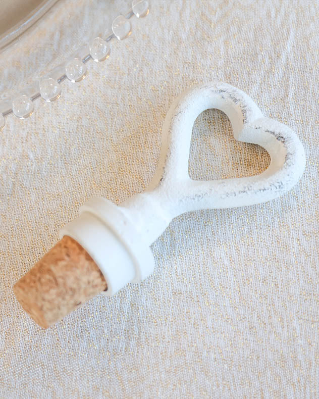 Bottle Stoppers - White Heart Bottle Stopper