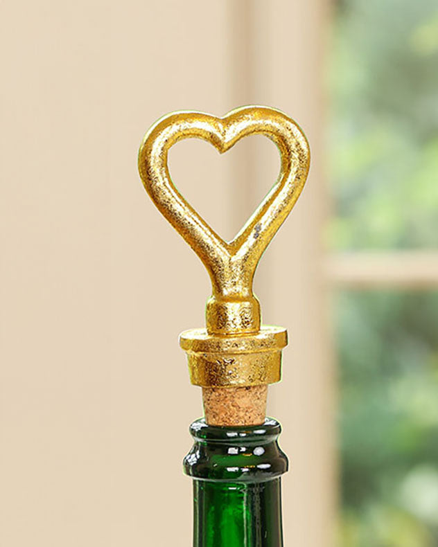 Gold Anniversary Gift Heart Bottle Stopper