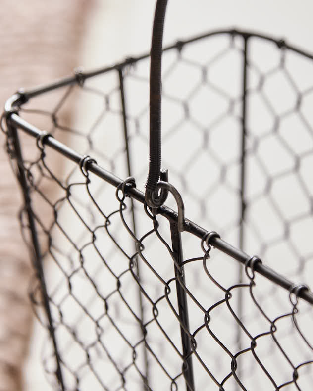 Black Chicken Wire Kindling Basket