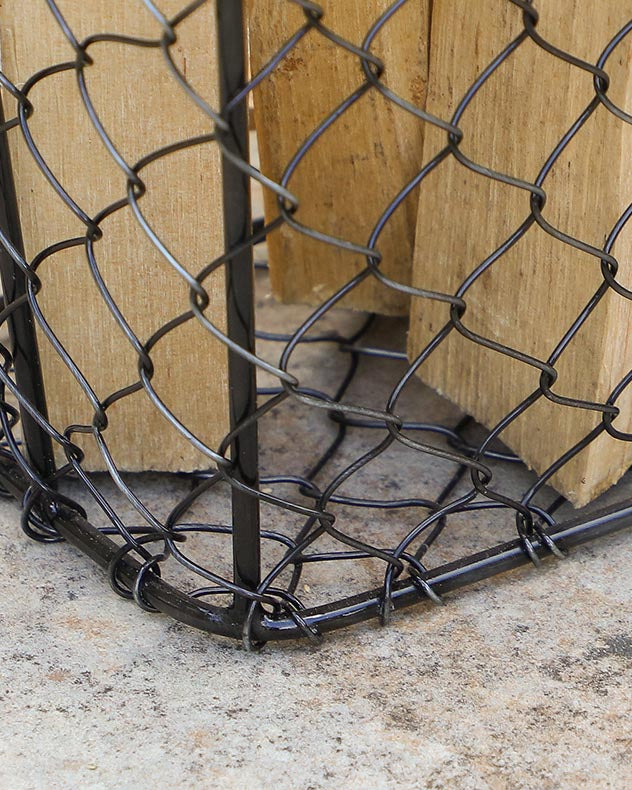 Black Chicken Wire Kindling Basket