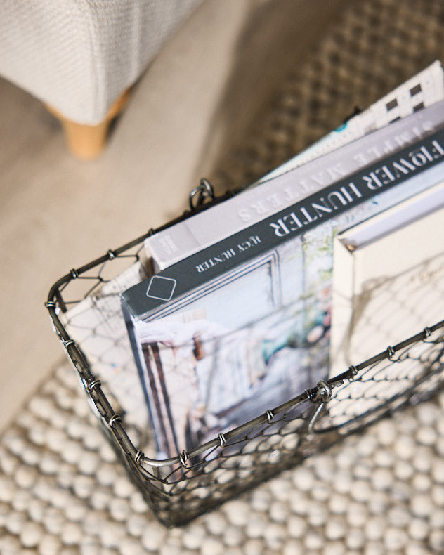 Black Chicken Wire Storage Basket