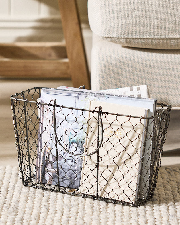 Black Chicken Wire Storage Basket