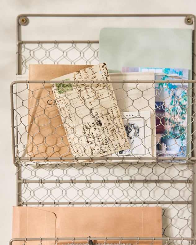 Grey Wall Mounted Magazine Rack