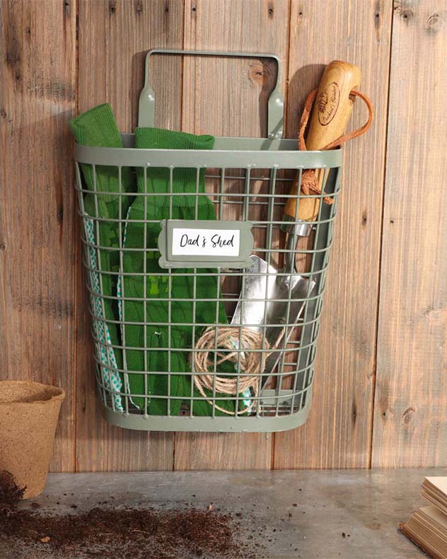 Sage Green Garden Wall Storage Basket