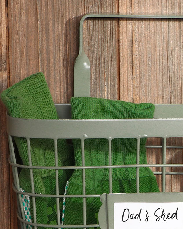 Sage Green Garden Wall Storage Basket