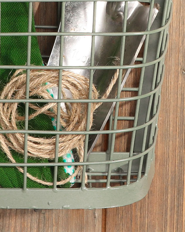 Sage Green Garden Wall Storage Basket