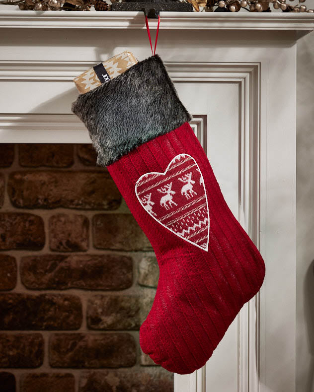 Red Nordic Christmas Stockings