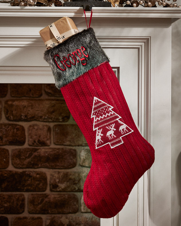 Stockings - Personalised Red Nordic Stockings